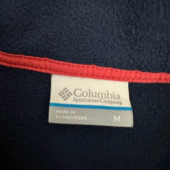 Columbia PFG Sweatshirt Mens Medium Navy Blue 1/4 Snap Pullover Mock Nec… - Picture 7 of 10